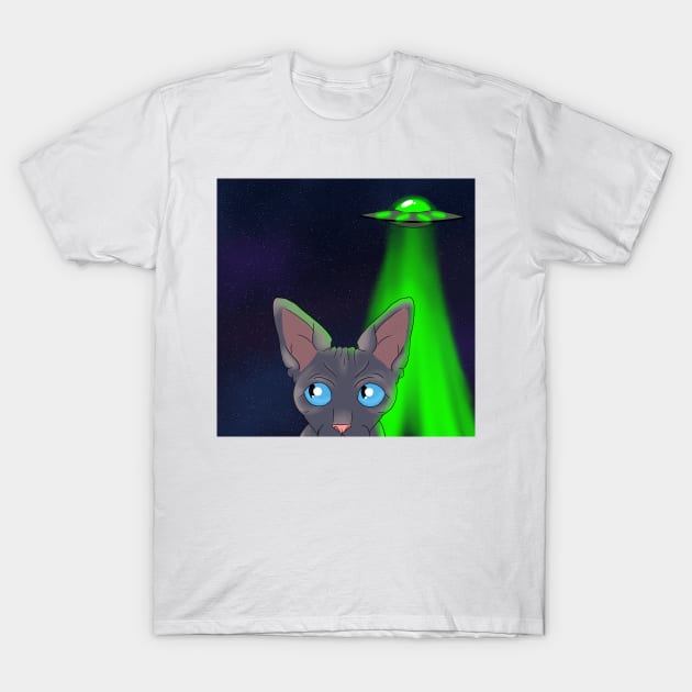 Alien Cat T-Shirt by MoniDW